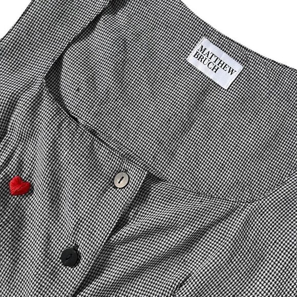 MATTHEW BRUCH Apron Mini Dress in Black Repaired - Picture 5 of 12